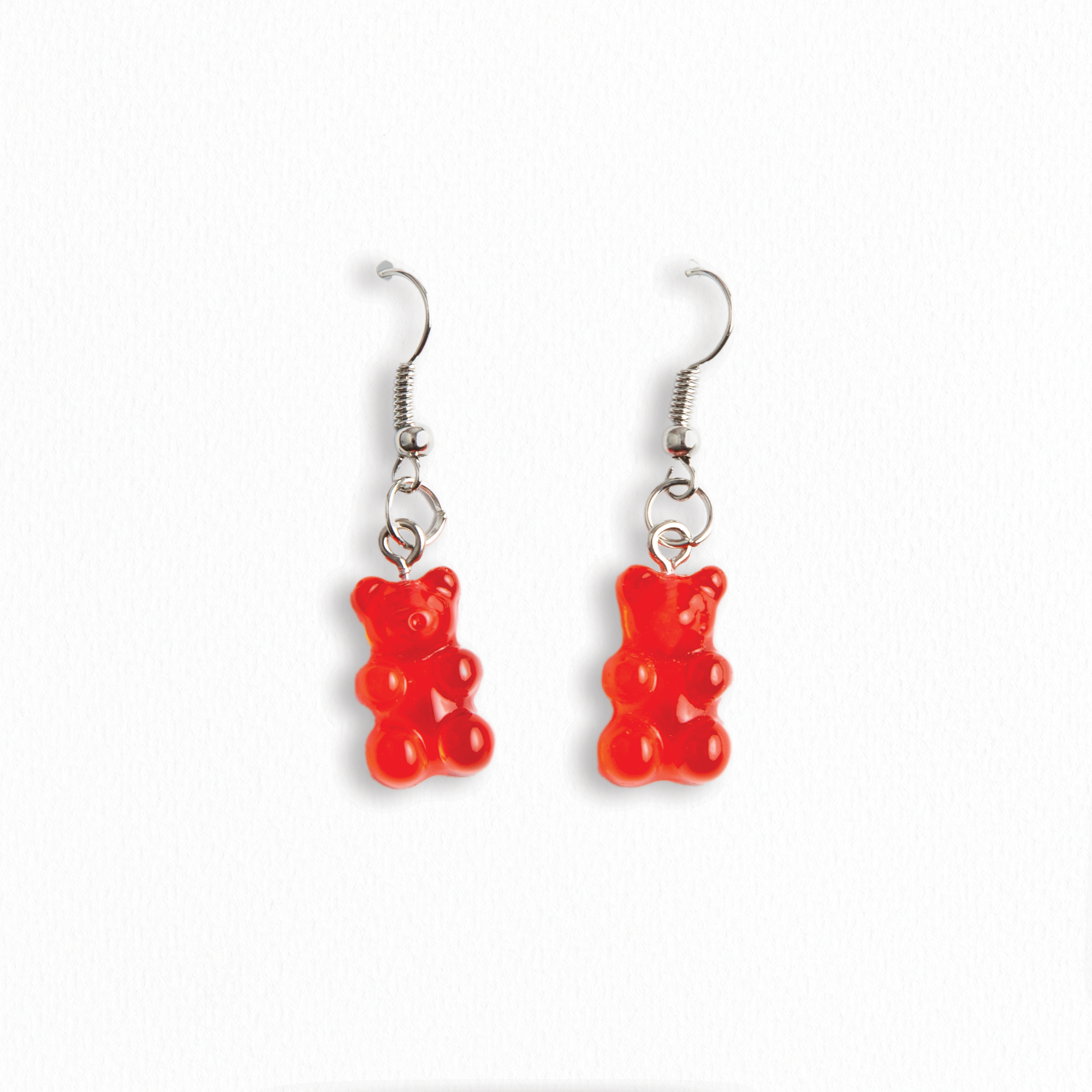 Red Gummy Bear Drop Earrings