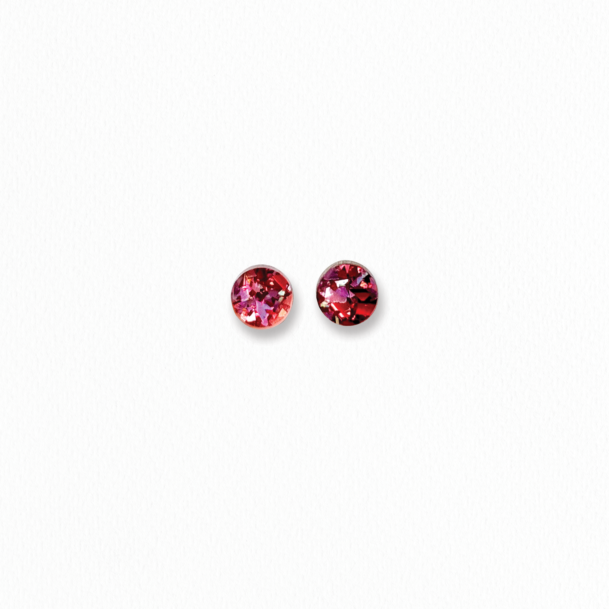 Pink and Red Confetti Little Dot Stud Earrings