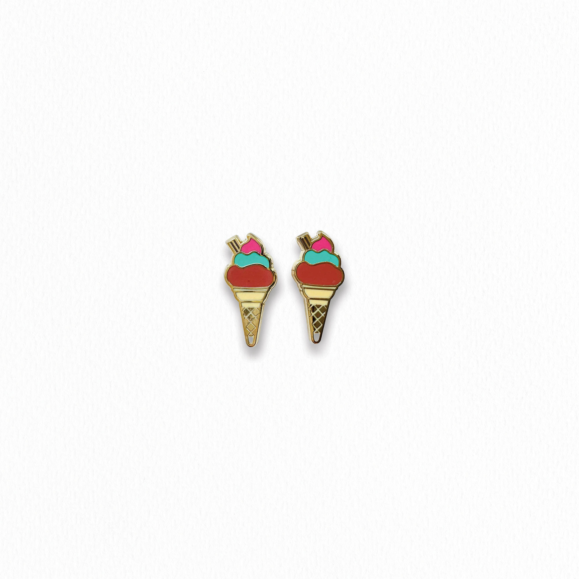 Triple Scoop Ice Cream Stud Earrings