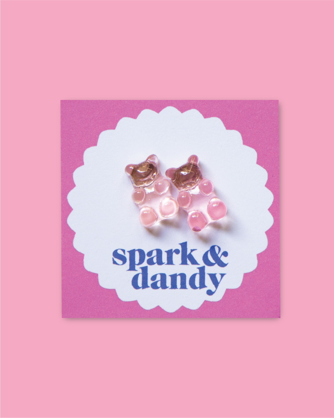 Pink Gummy Bear Stud Earrings
