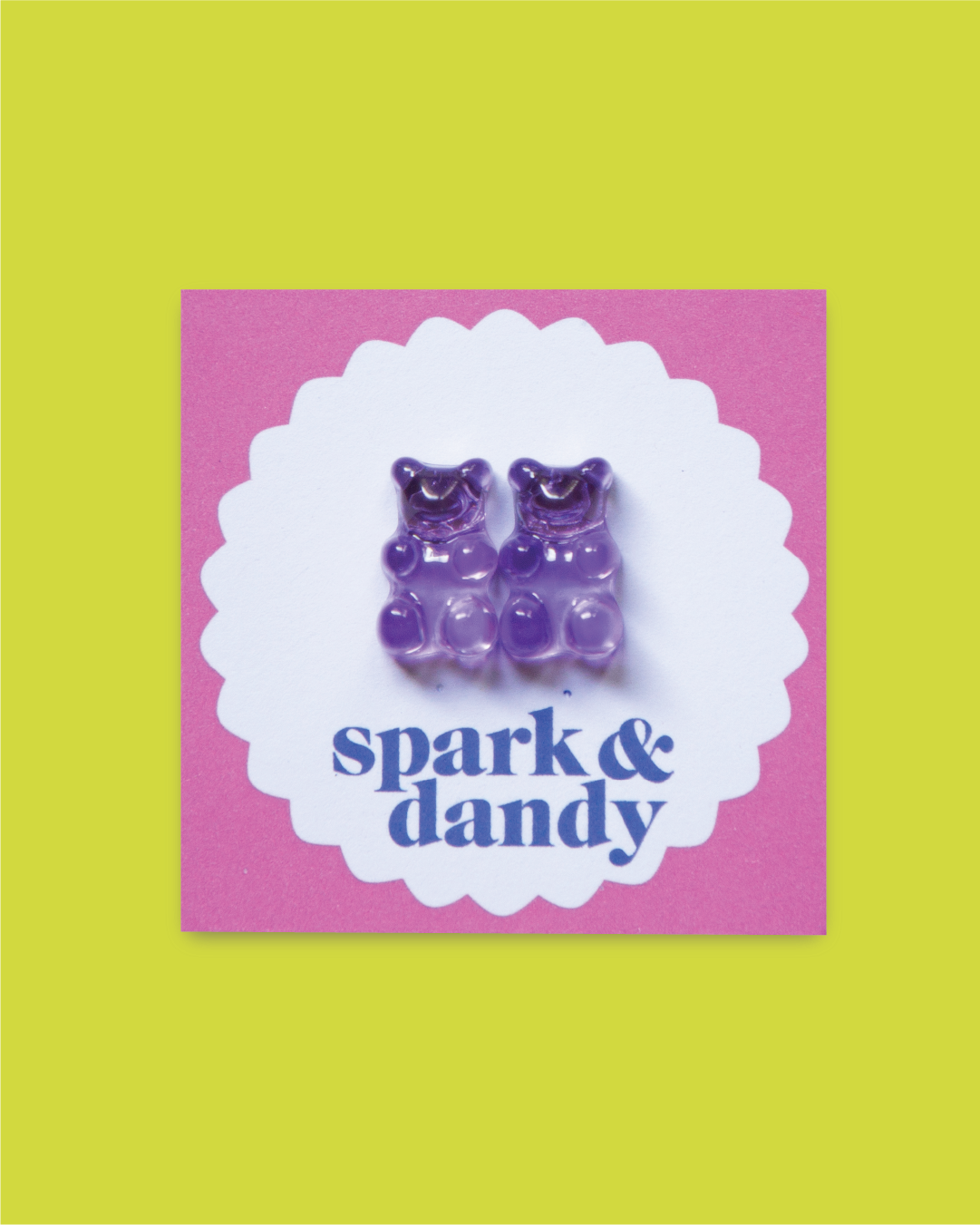 Purple Gummy Bear Studs