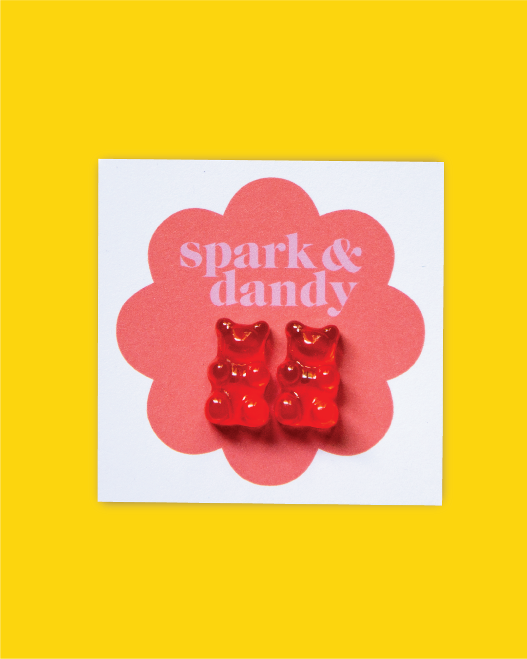 Red Gummy Bear Stud Earrings