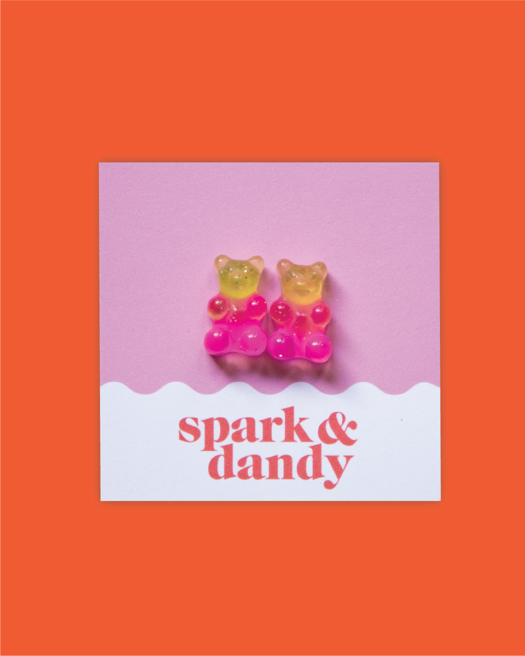 Peach Strawberry Gummy Bear Studs
